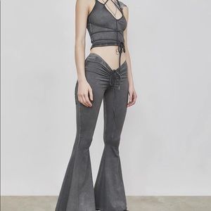 V-Cut Washed Bell Bottoms